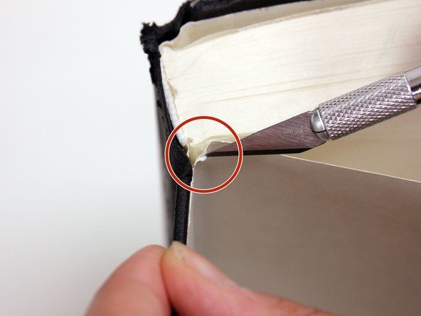 Vær forsiktig så du ikke klipper sidene i boka!' alt=