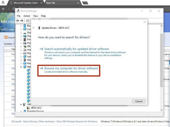 Σημείωση: Αναζήτηση στο Xbox Wireless εάν ο σύνδεσμος δεν λειτουργεί. Κάντε λήψη του προγράμματος οδήγησης από τον Κατάλογο του Microsoft Update. Επιλέξτε το ακόλουθο πρόγραμμα οδήγησης: Ενημέρωση προγράμματος οδήγησης Microsoft για ασύρματο προσαρμογέα Xbox για Windows (18.31.1.34). Αποσυμπιέστε το αρχείο με 7Zip.' alt=