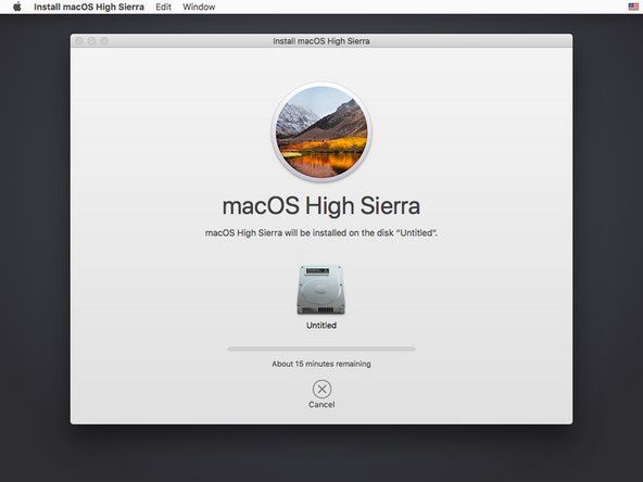 A Mac mostantól telepíti a macOS High Sierrát. Legyen türelmes és várja meg, amíg befejeződik.' alt=