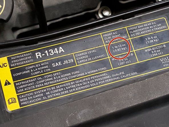 2005-2007 Ford Freestyle, Ford 500 et Mercury Montego avec «Front AC» (la plupart) utilisent 29 onces de réfrigérant R-134A.' alt=