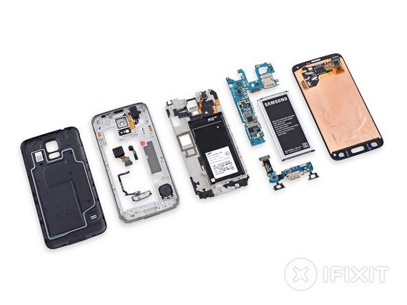 Điểm số khả năng sửa chữa của Samsung Galaxy S5: 5 trên 10 (10 điểm dễ sửa chữa nhất).' alt=